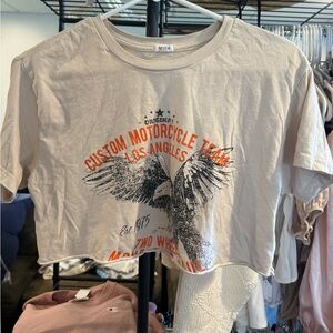 Cropped motorcycle tee